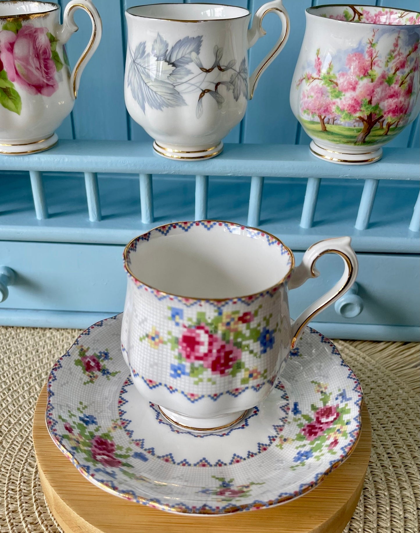 Vintage Royal Albert 'Petit Point China' Espresso Cup & Sauc