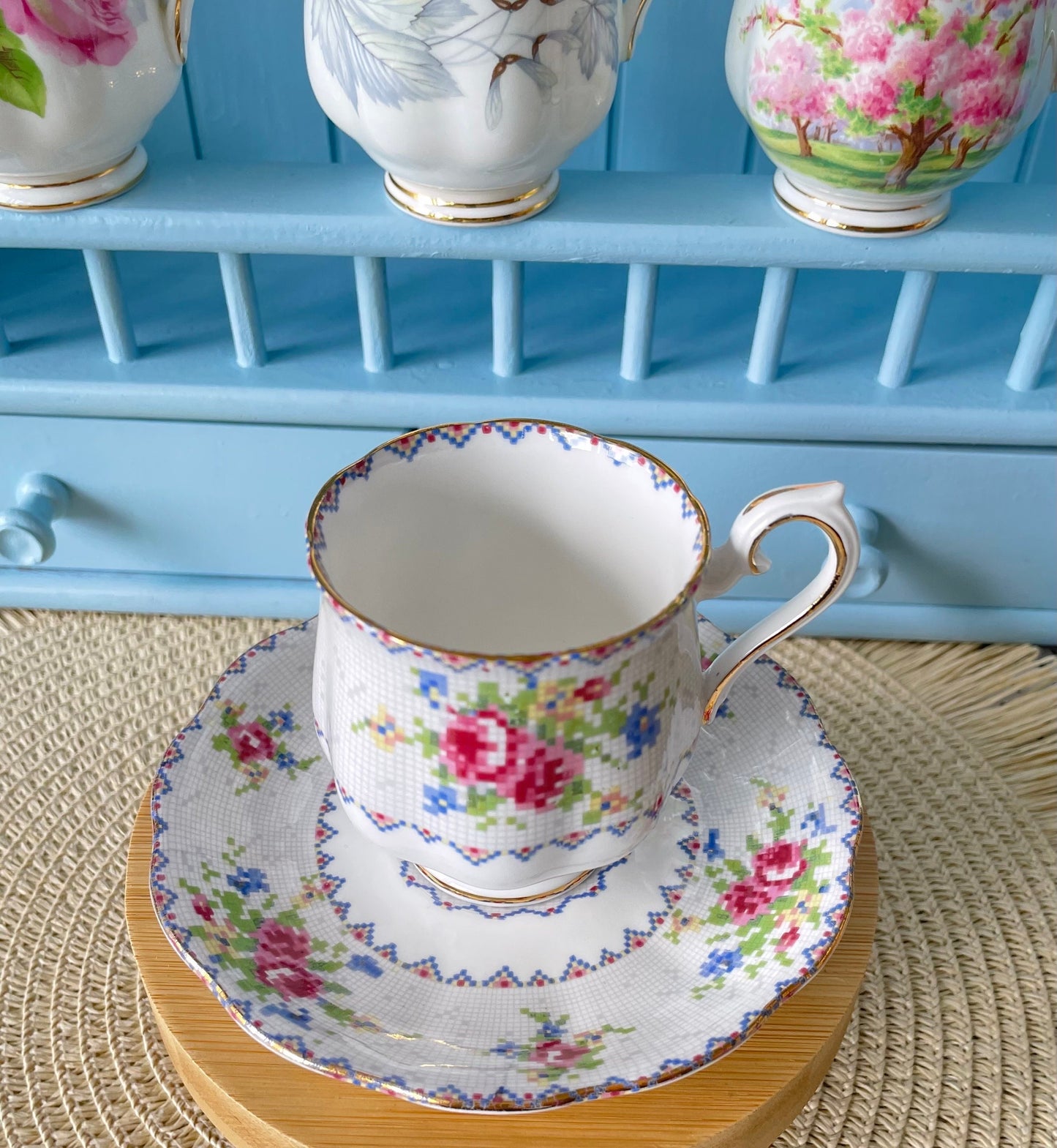 Vintage Royal Albert 'Petit Point China' Espresso Cup & Sauc