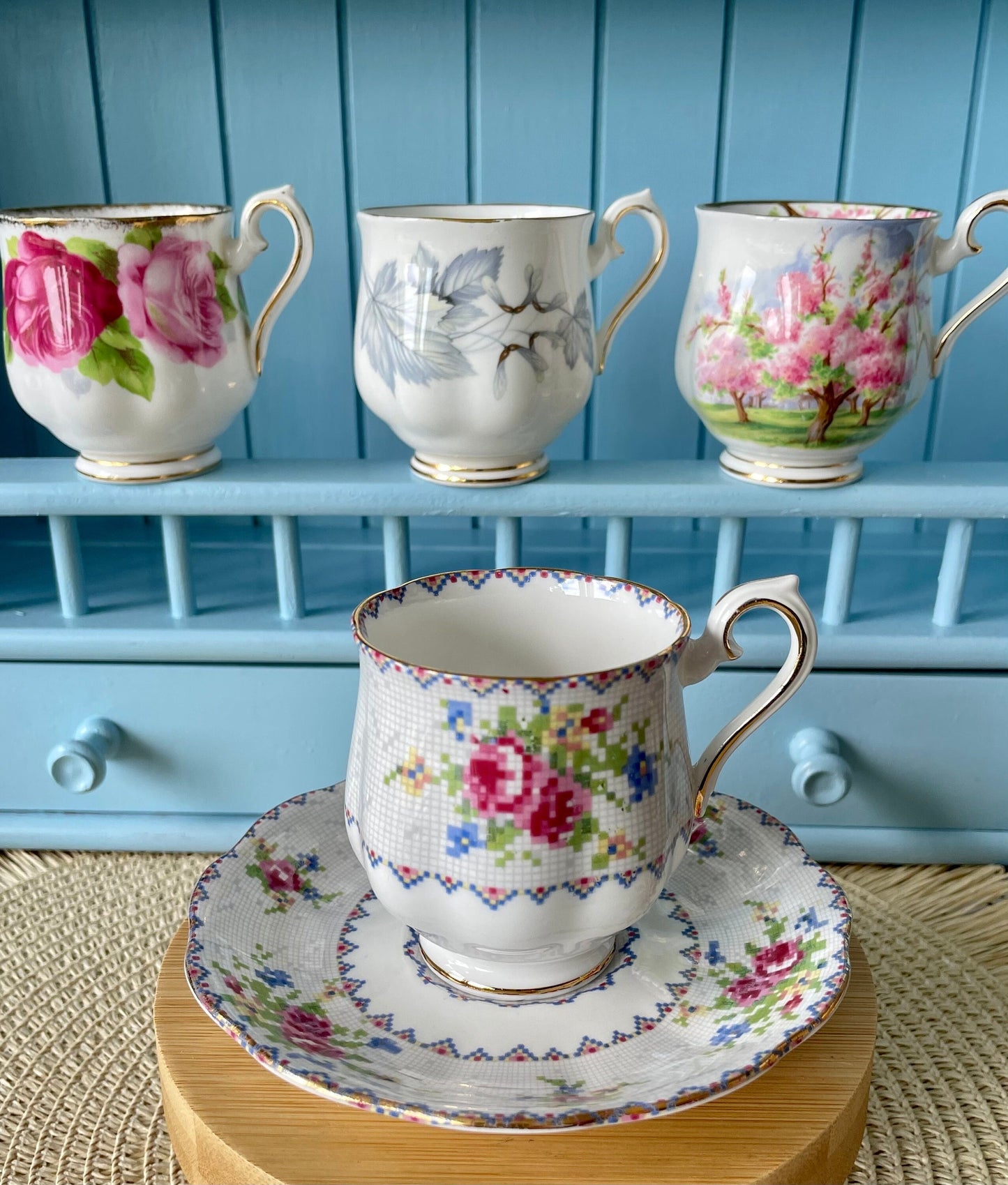 Vintage Royal Albert 'Petit Point China' Espresso Cup & Sauc