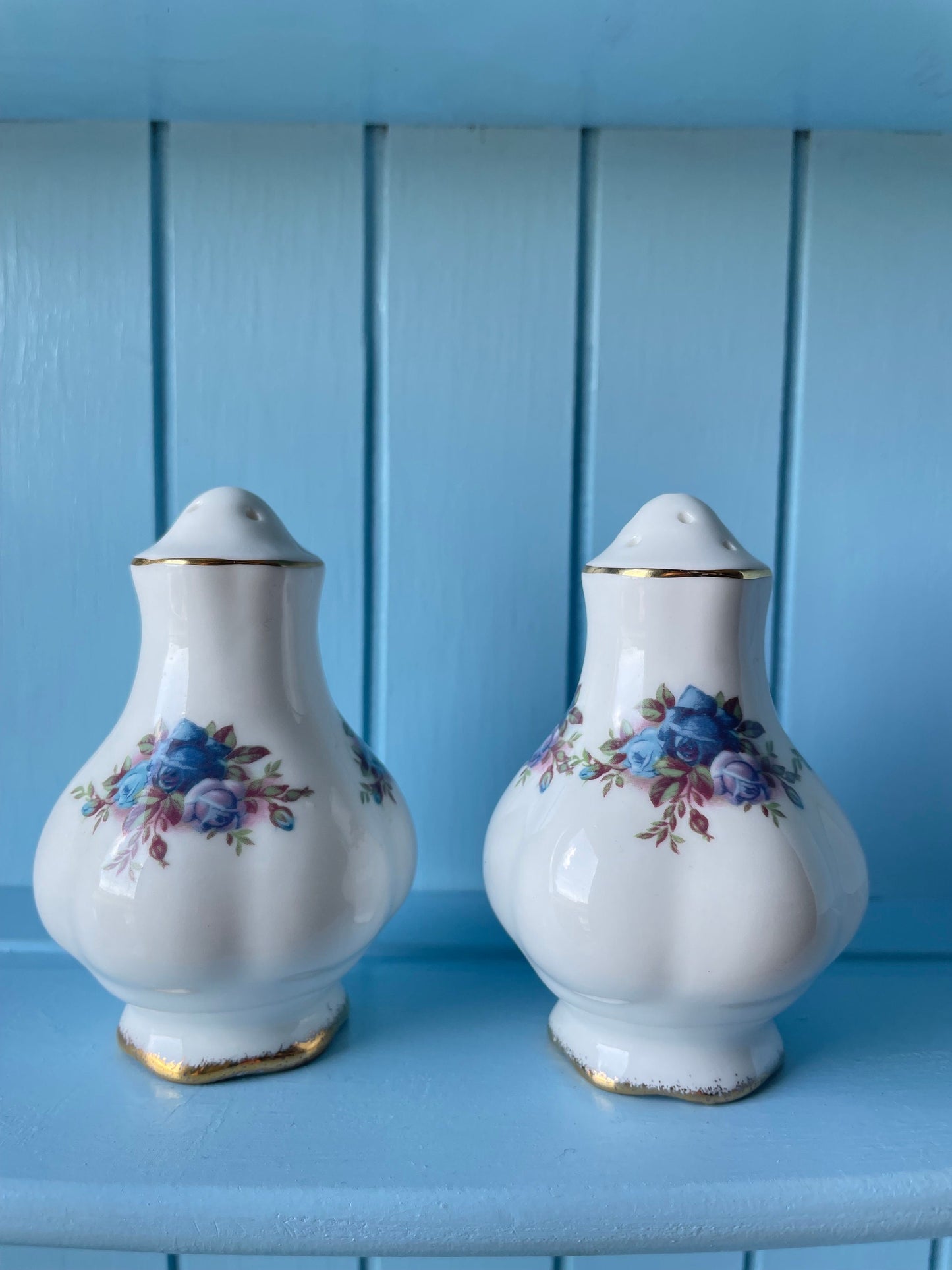 Vintage Royal Albert "Moonlight Rose" Salt & Pepper Shakers