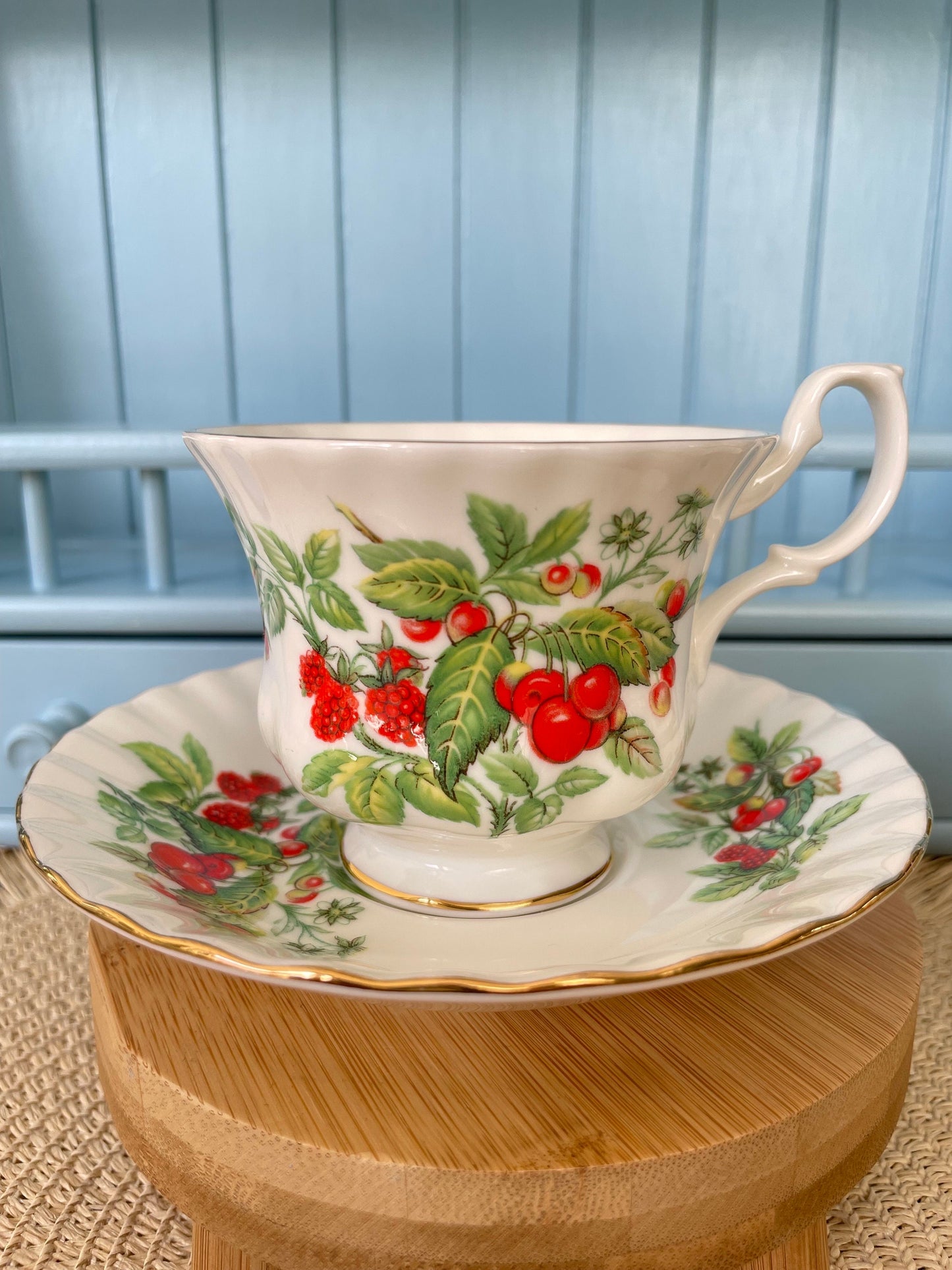 Vintage Royal Albert Red Fruit Male Size TeaCup & Saucer