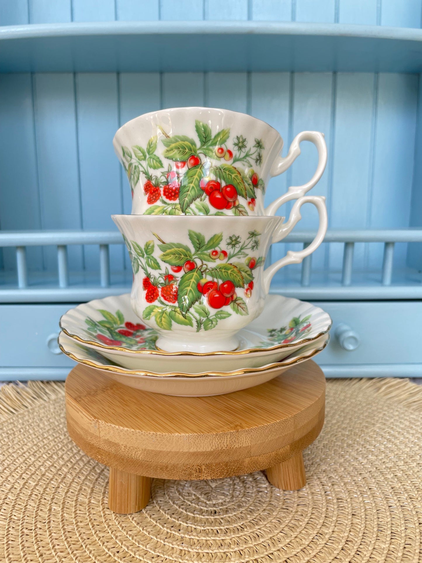 Vintage Royal Albert Red Fruit Male Size TeaCup & Saucer