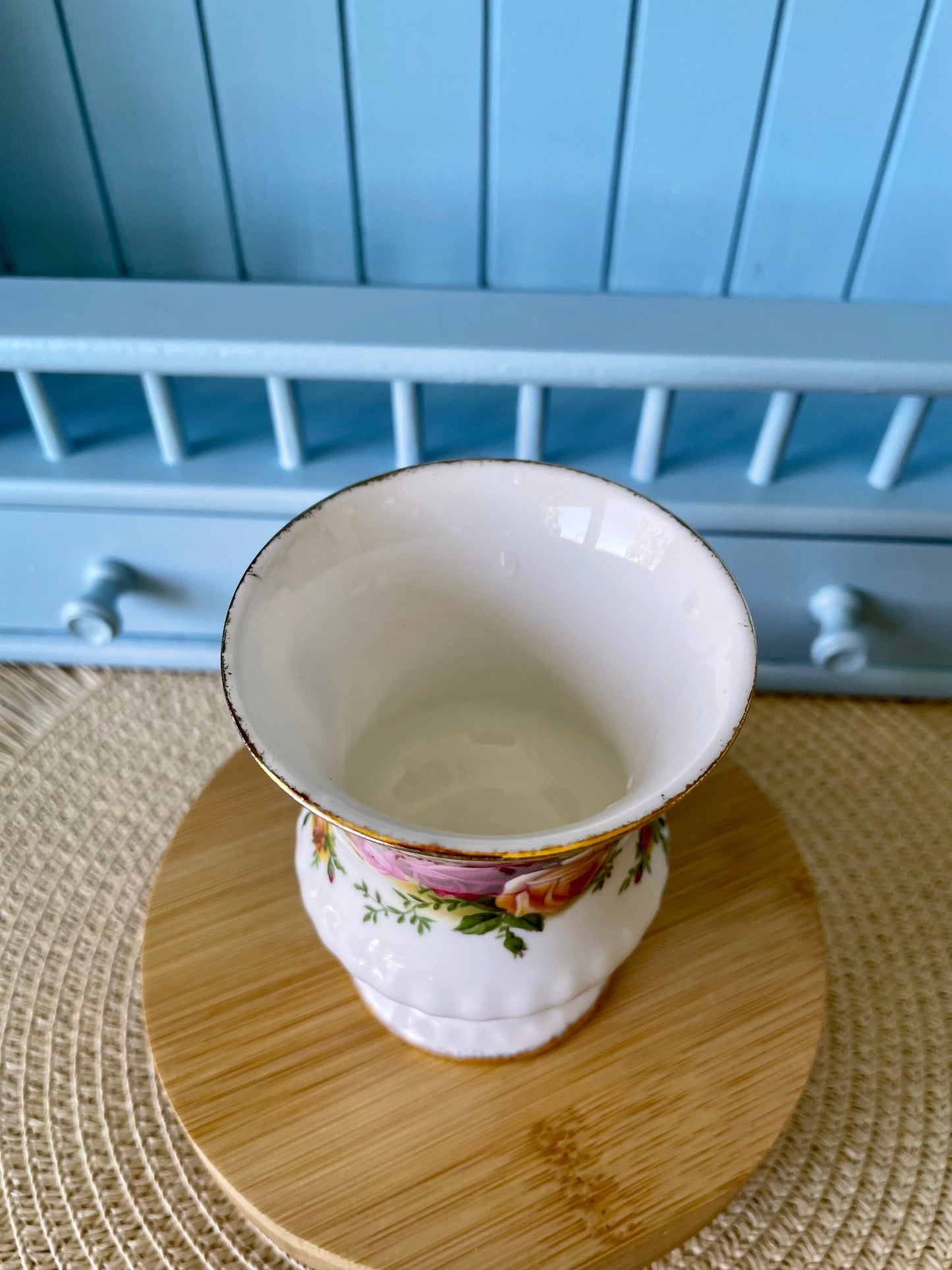 Beautiful 61 Year Old Vintage Spoon Vase, Old Country Roses