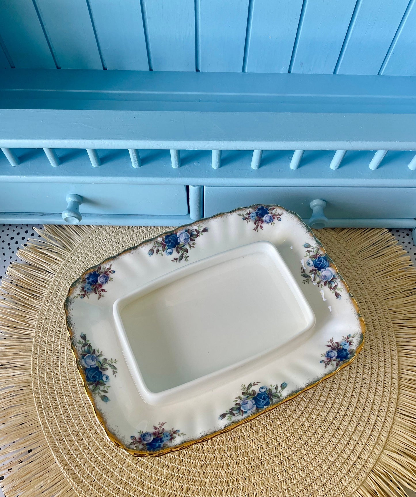 Vintage Royal Albert "Moonlight Rose" Rectangular Butter Dis