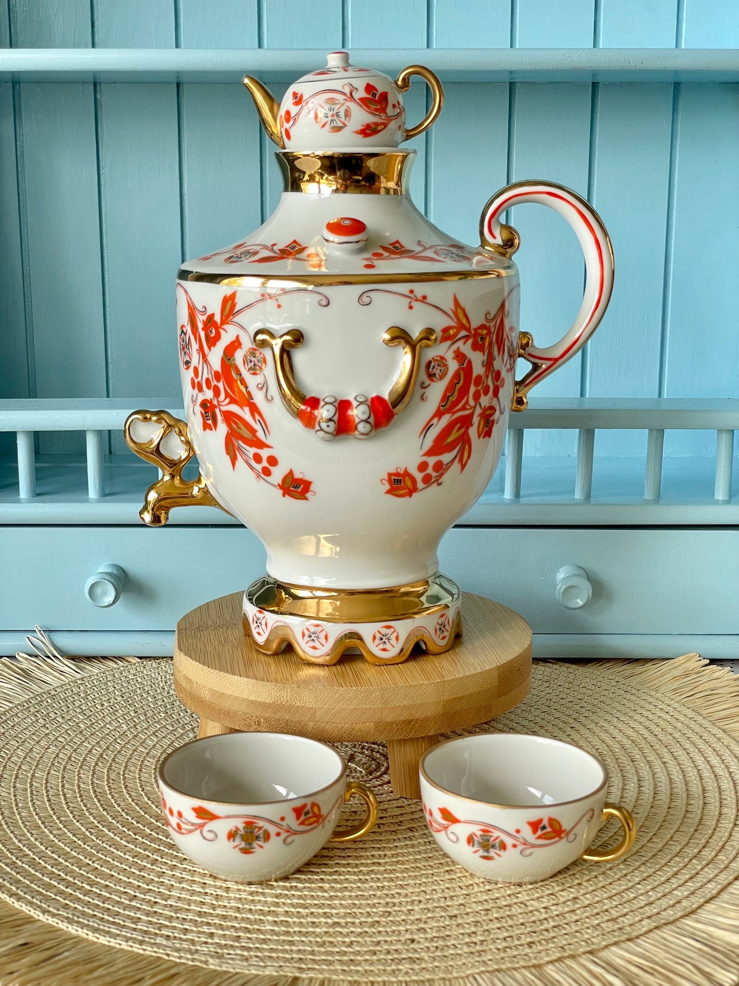 Rare Find Lomonosov Samovar, two cups