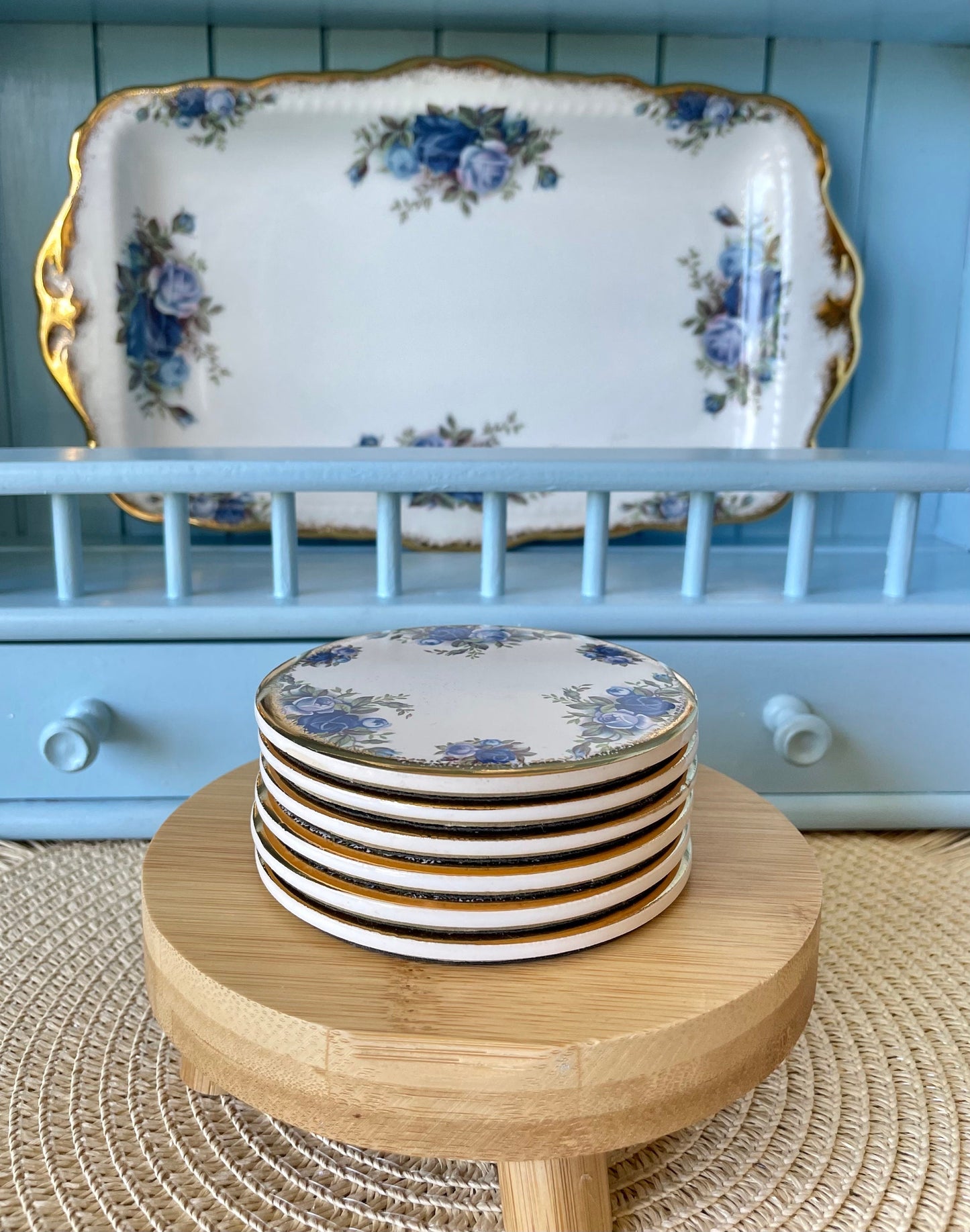 Vintage Royal Albert Moonlight Rose Set of 6 Porcelain Coast