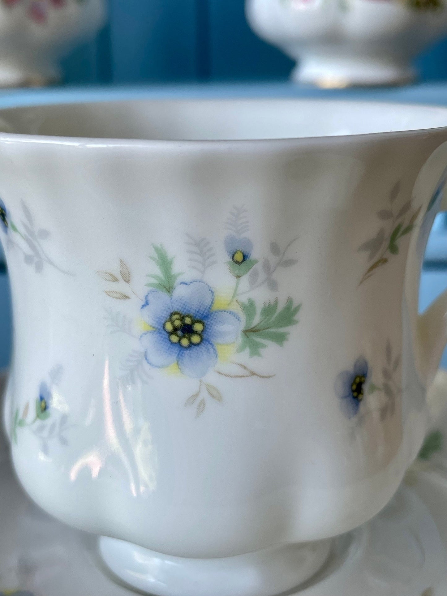 Vintage Royal Albert "Caress" Demitasse Teacup & Saucer