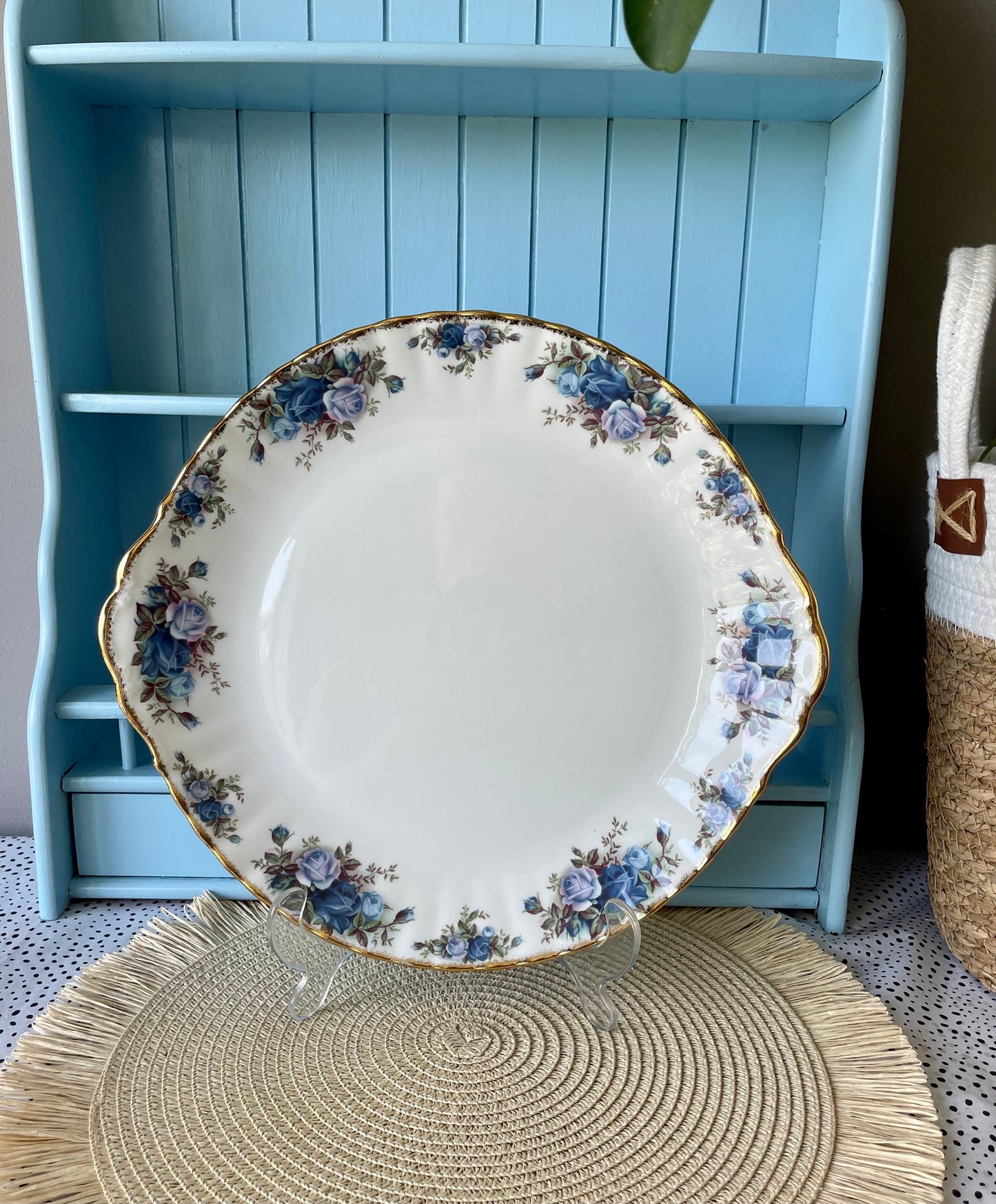 Vintage Royal Albert Moonlight Rose  Large Round Cake Plate