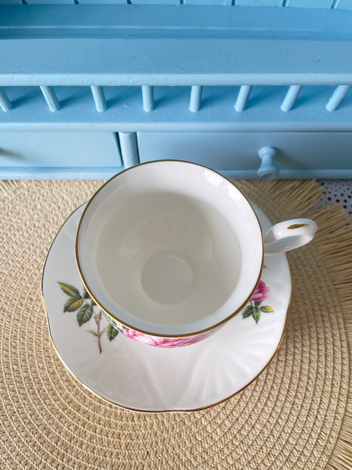 Vintage Crown Staffordshire Tea Cup and Saucer