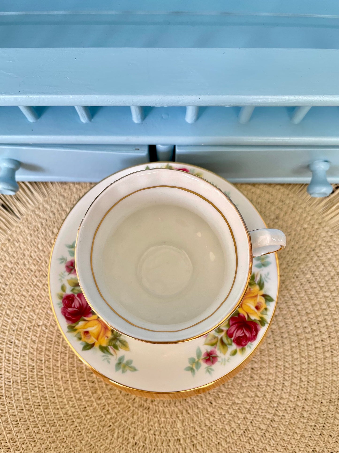 Exquisite Balmoral Castle Rose Flower Teacup and Saucer