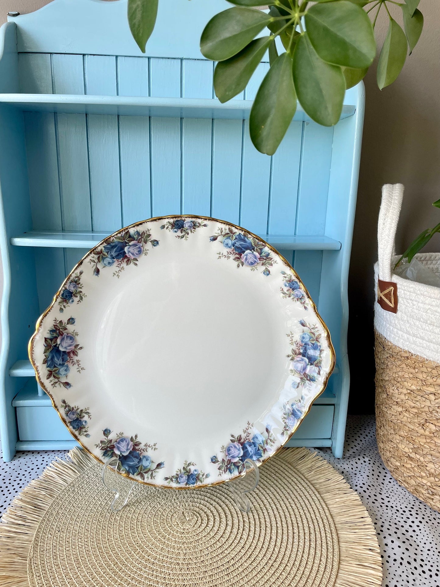 Vintage Royal Albert Moonlight Rose  Large Round Cake Plate