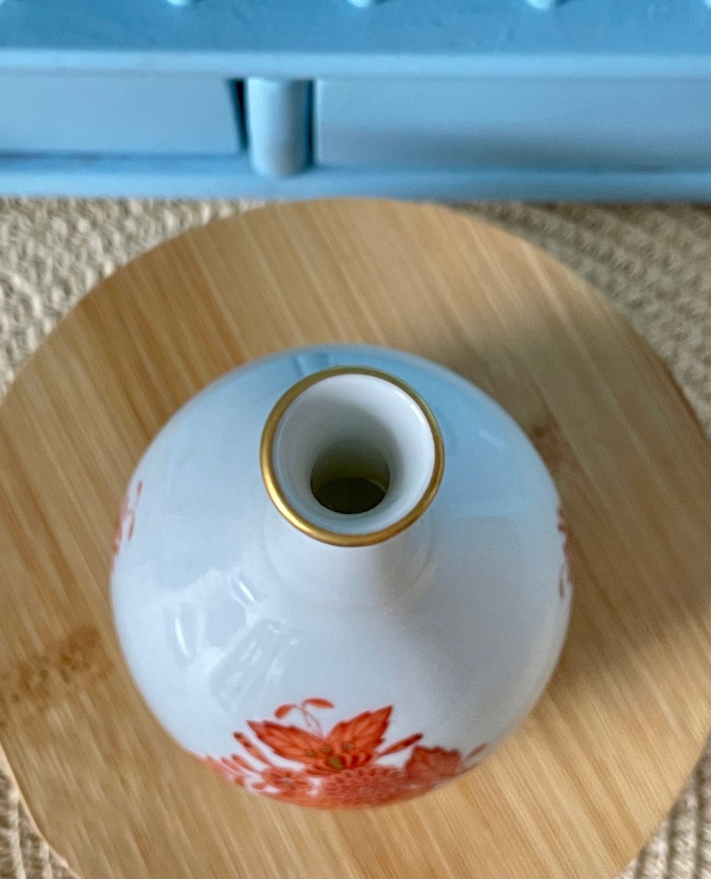 Vintage Herend Apponyi Orange Pattern Bud Vase