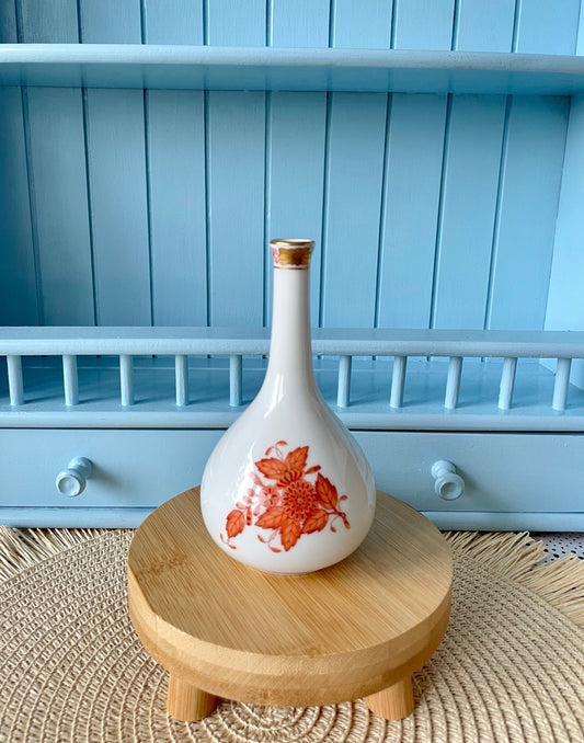 Vintage Herend Apponyi Orange Pattern Bud Vase