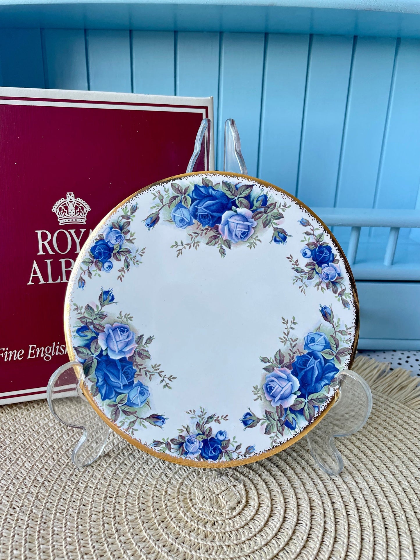 Vintage Royal Albert Moonlight Rose Teapot Coasters Velvet B