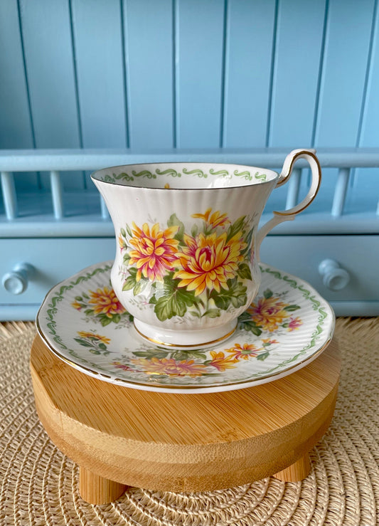 Vintage Royal Queens Bone China 'November' Lady Sized Teacup