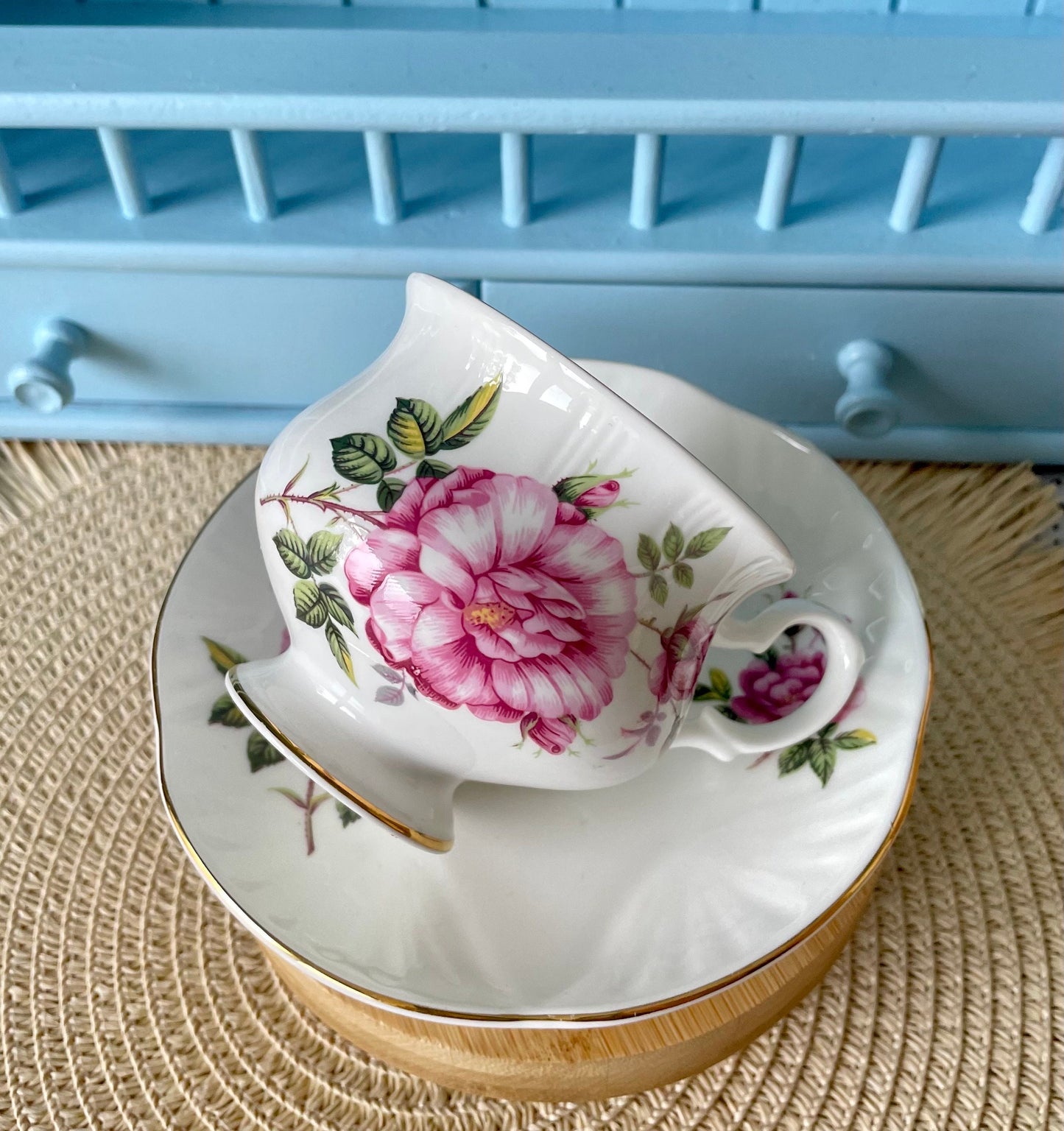 Vintage Crown Staffordshire Tea Cup and Saucer
