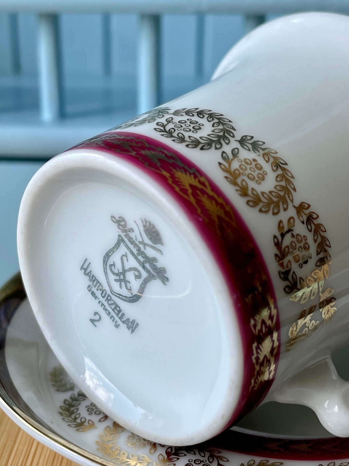 Vintage Rheinplatz Hartporzellan Espresso Cup and Saucer