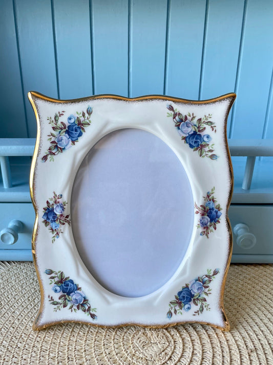 Set of 2 Vintage Royal Albert Moonlight Rose Oval Shaped Pic