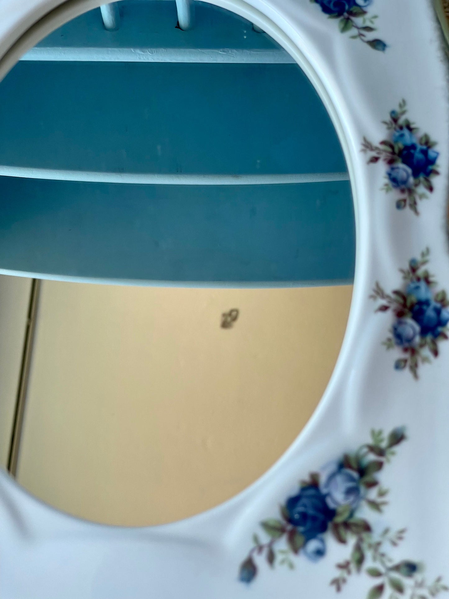Vintage Royal Albert Moonlight Rose Oval Shaped Mirror