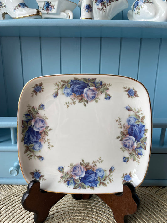 Pretty Vintage Royal Albert Moonlight Rose Square Plate