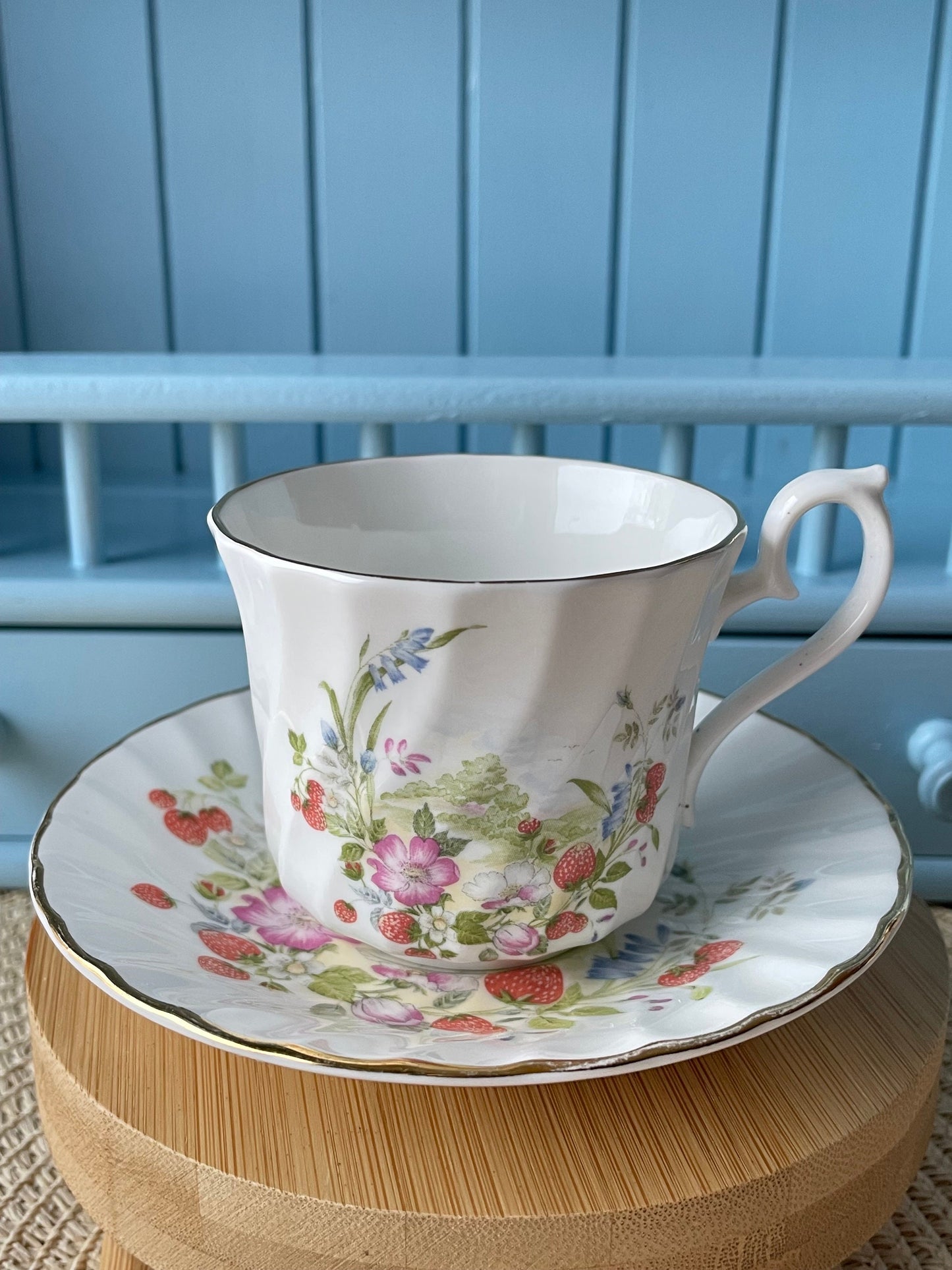 Vintage Royal Kendal Strawberry Espresso Cup & Saucer