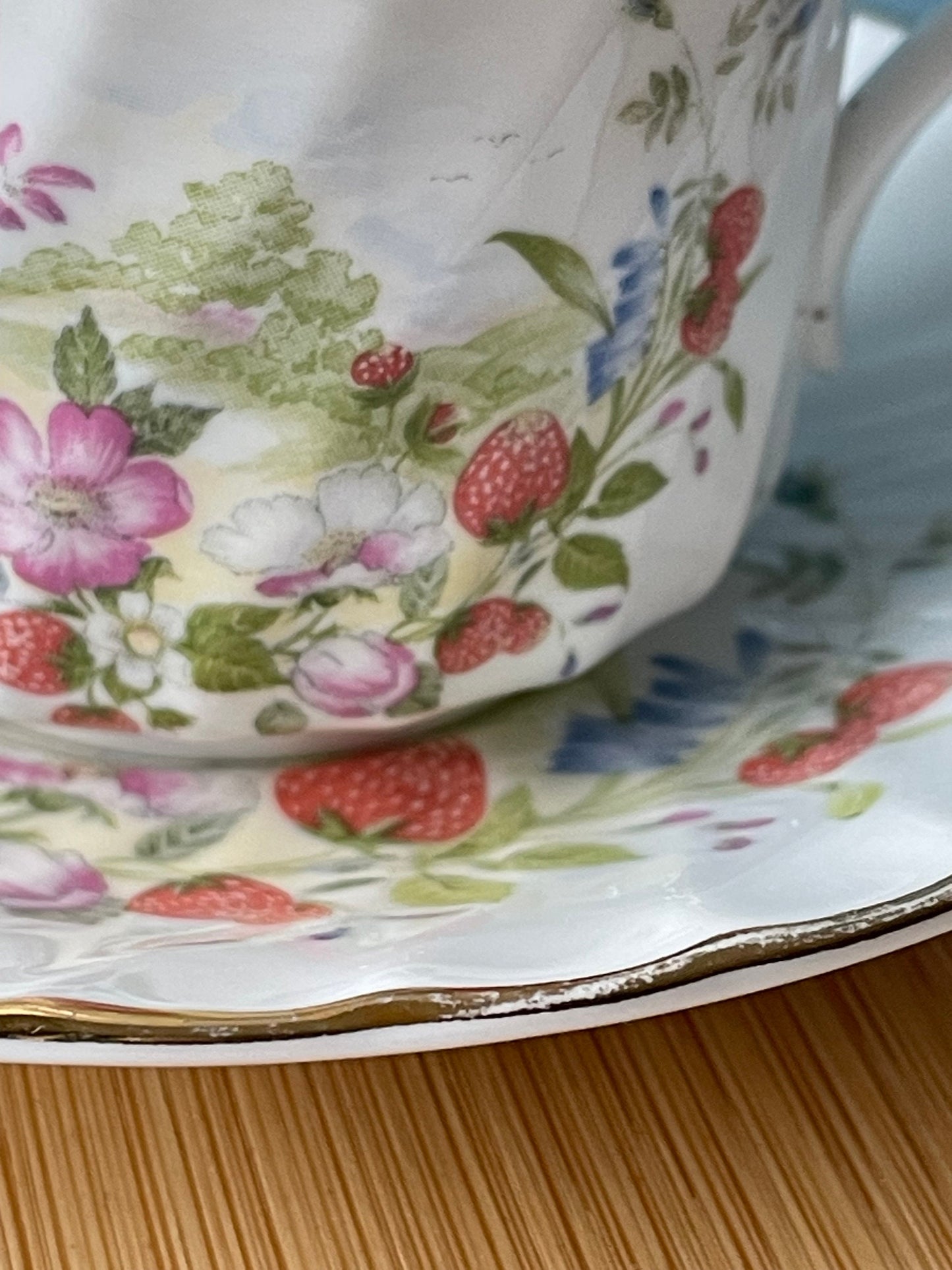 Vintage Royal Kendal Strawberry Espresso Cup & Saucer