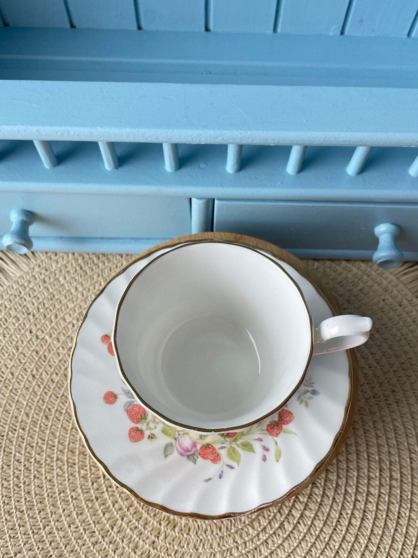 Vintage Royal Kendal Strawberry Espresso Cup & Saucer