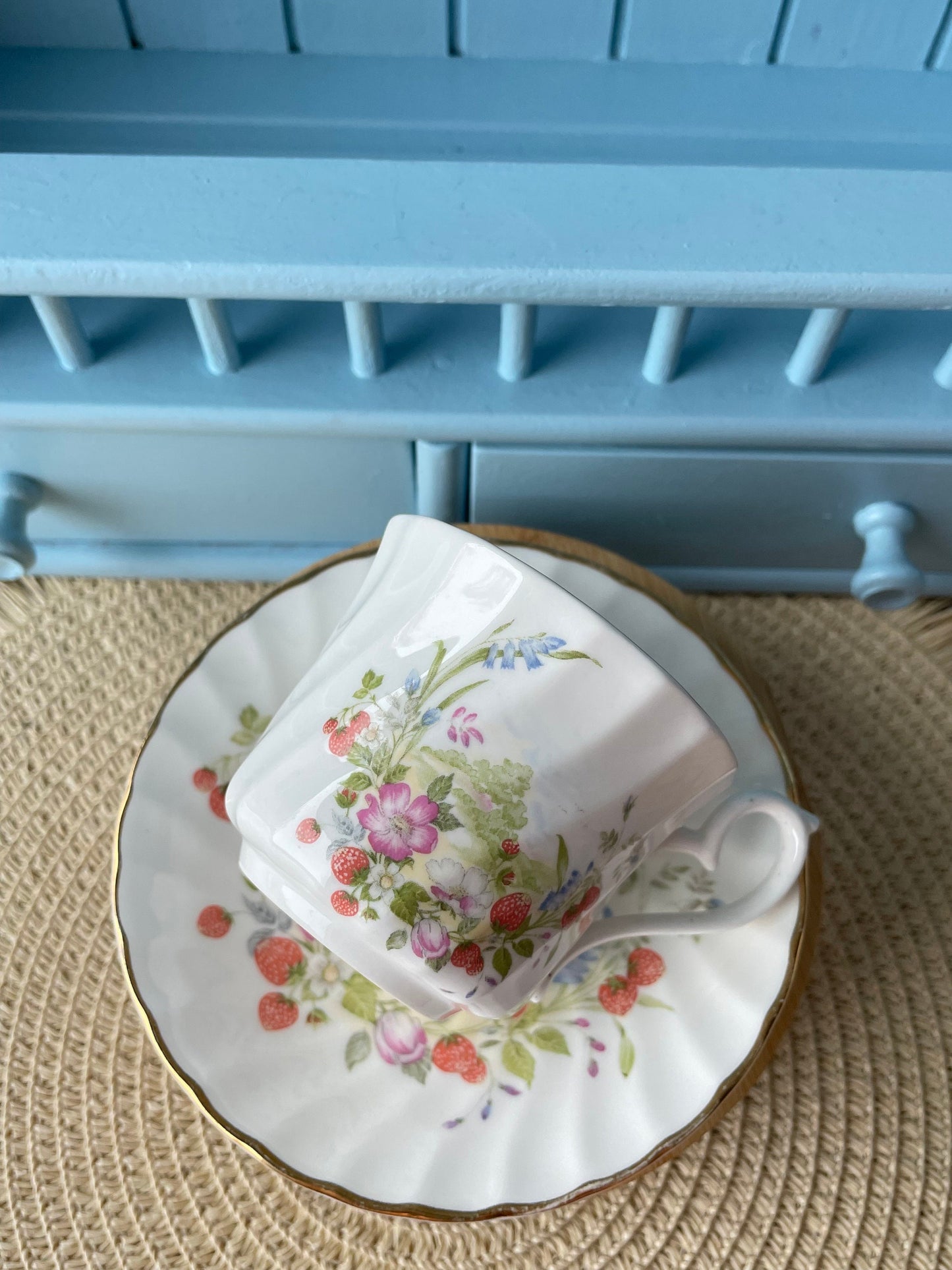 Vintage Royal Kendal Strawberry Espresso Cup & Saucer