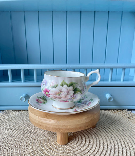 Vintage Springfield Fine Bone China Tea Cup and Saucer - A T