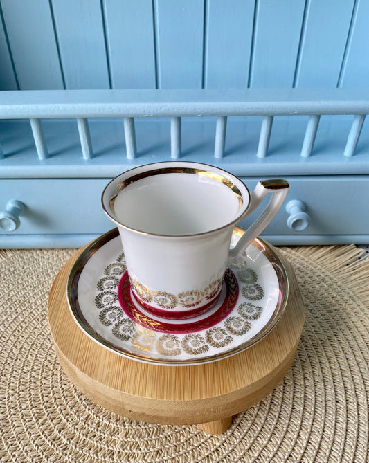 Vintage Rheinplatz Hartporzellan Espresso Cup and Saucer