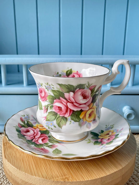 Vintage Royal Albert Summertime Series Lady CoffeeCup & Sauc