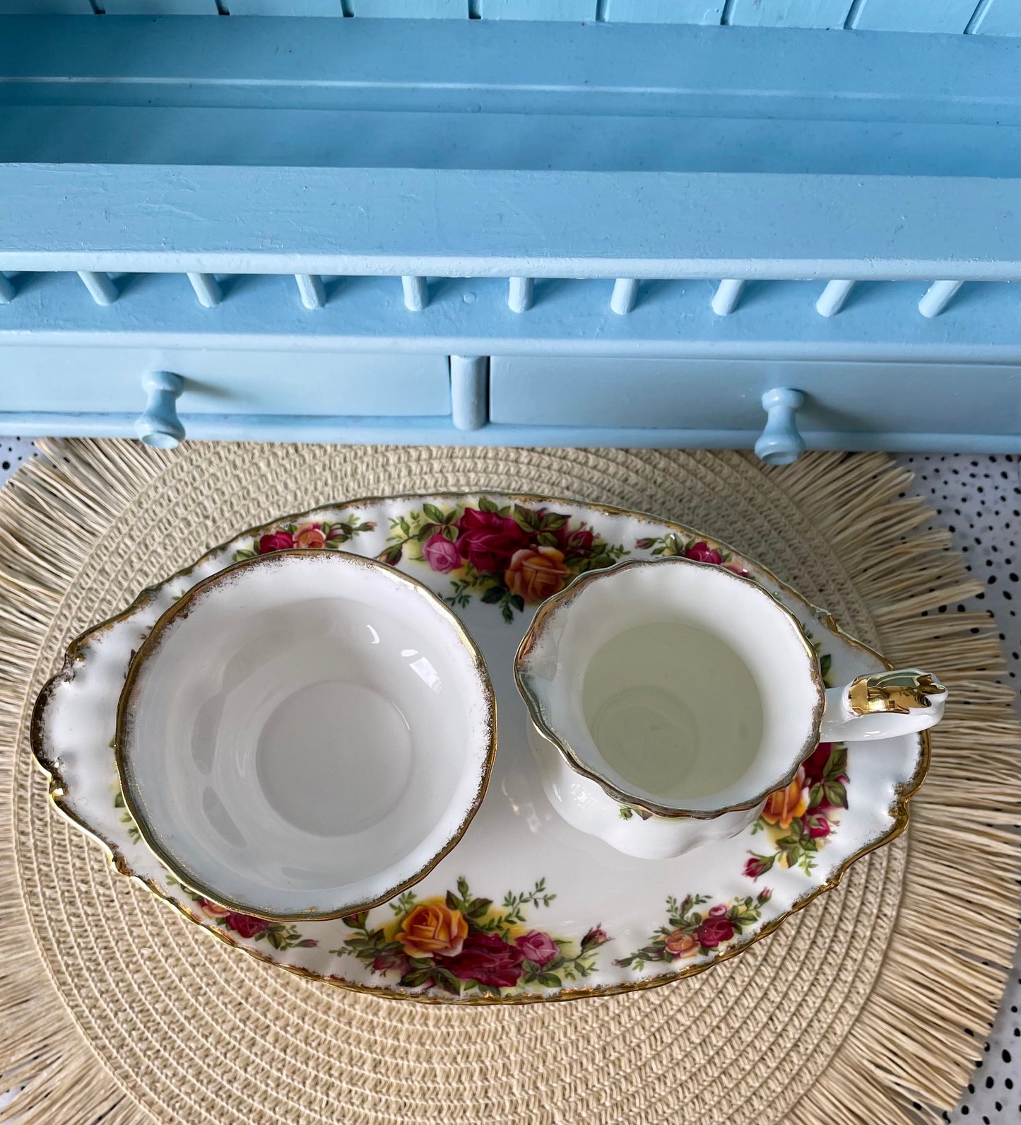 Vintage Royal Albert "Old Country Roses" 3 Piece Creamer Set