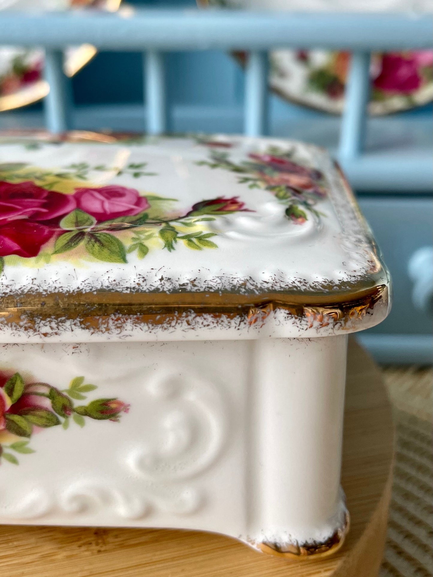 Vintage Royal Albert "Old Country Roses" Trinket Dish With L