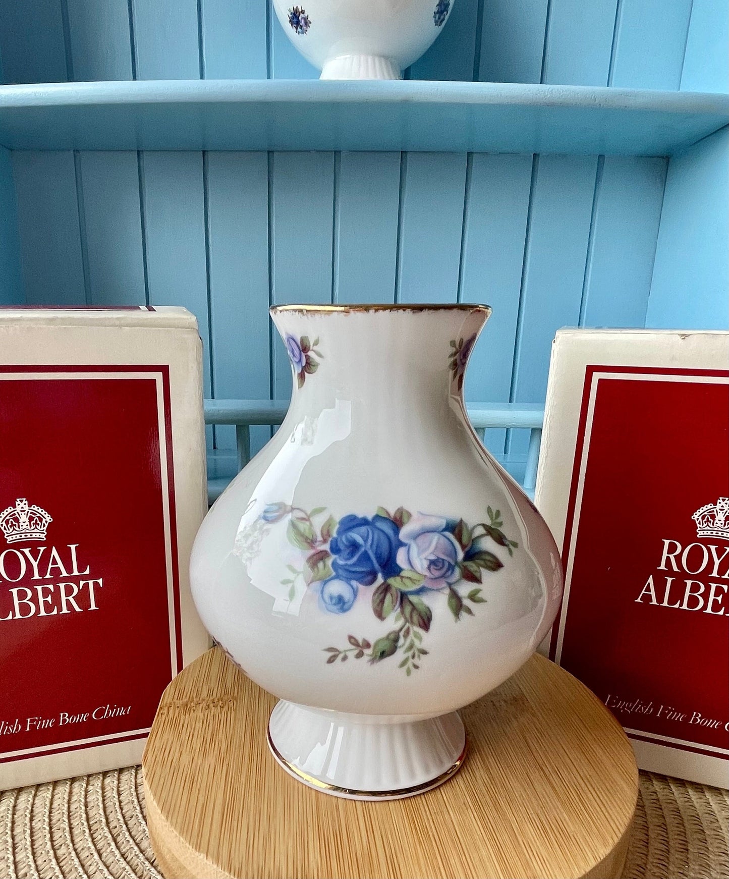 Vintage Royal Albert Moonlight Rose Footed Bud Vase: Collect