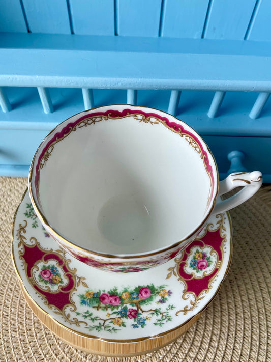Vintage Coalport Bone China Lady Size Teacup & Saucer