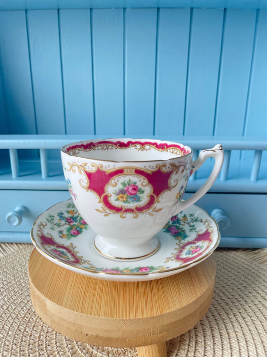 Vintage Coalport Bone China Lady Size Teacup & Saucer