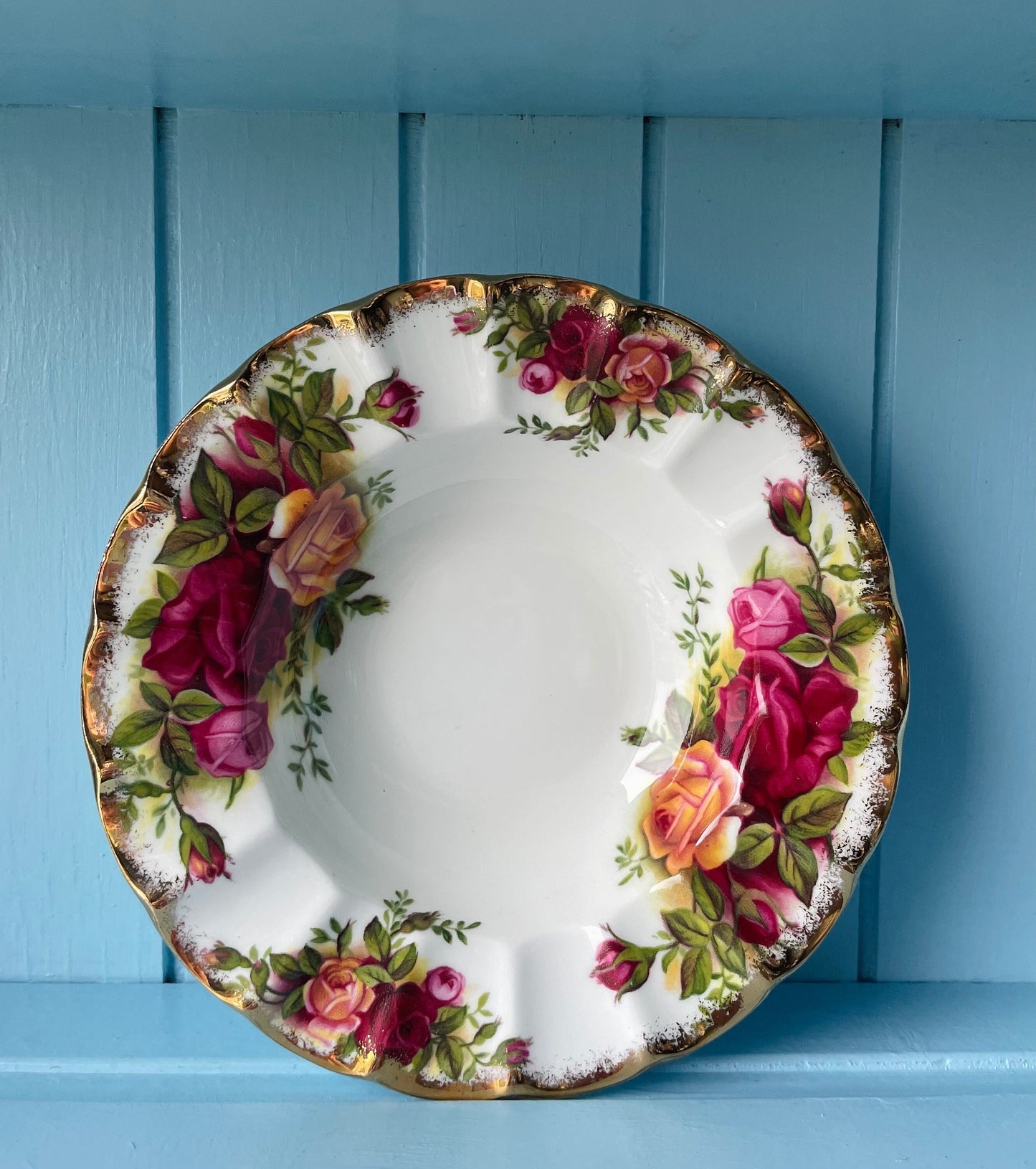 Rare Vintage Pinda Dish Old Country Roses