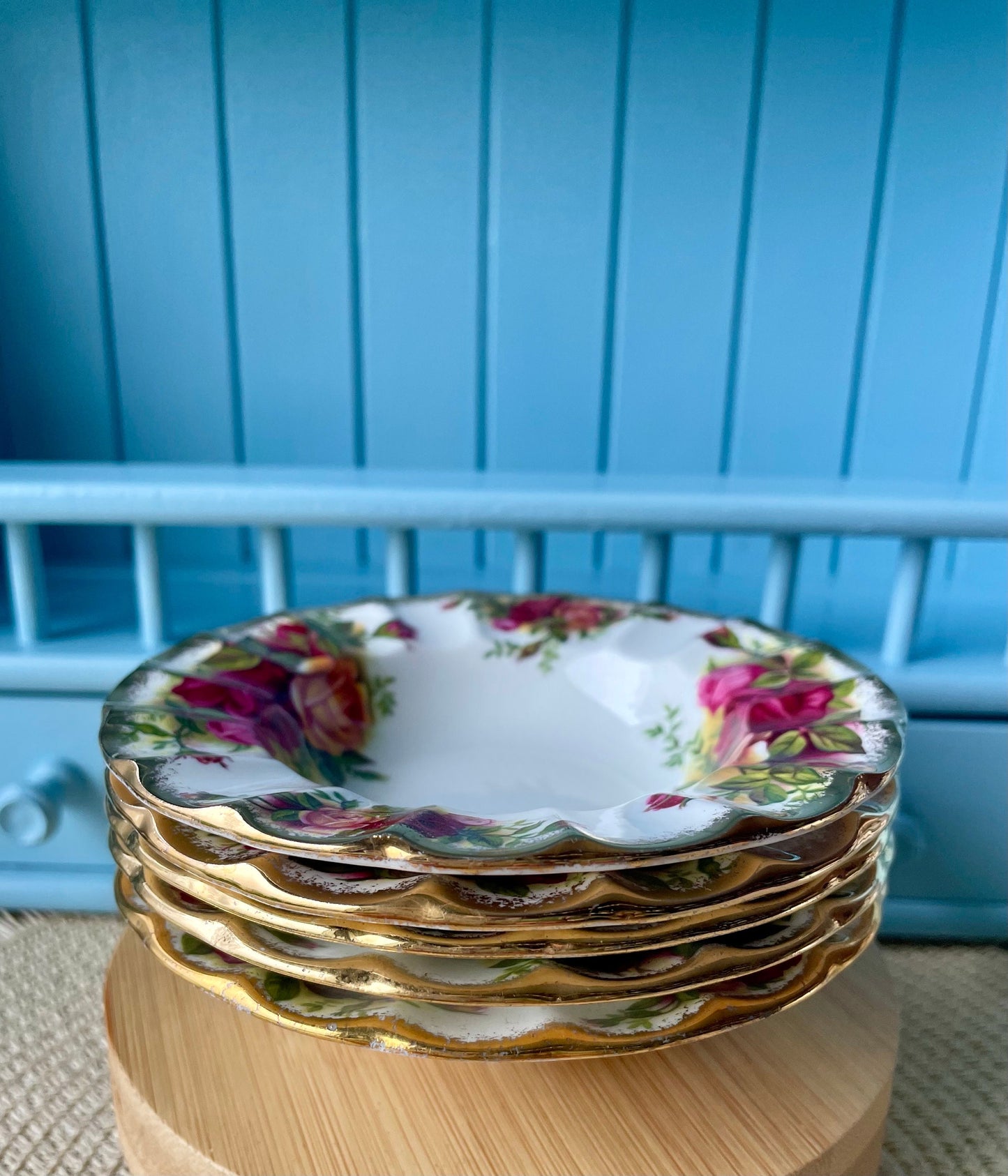 Rare Vintage Pinda Dish Old Country Roses
