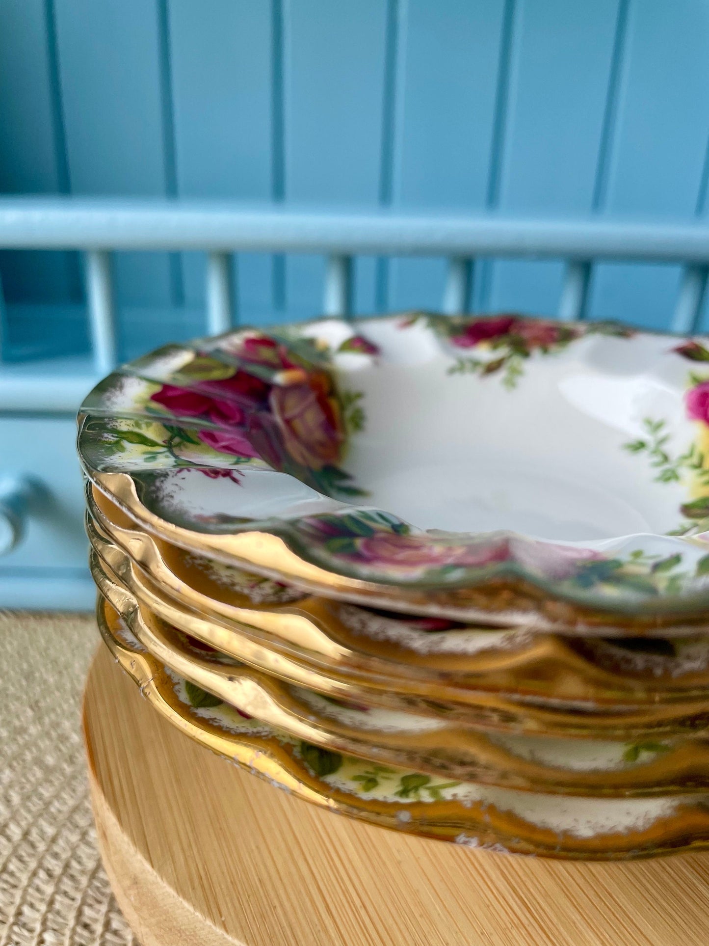 Rare Vintage Pinda Dish Old Country Roses