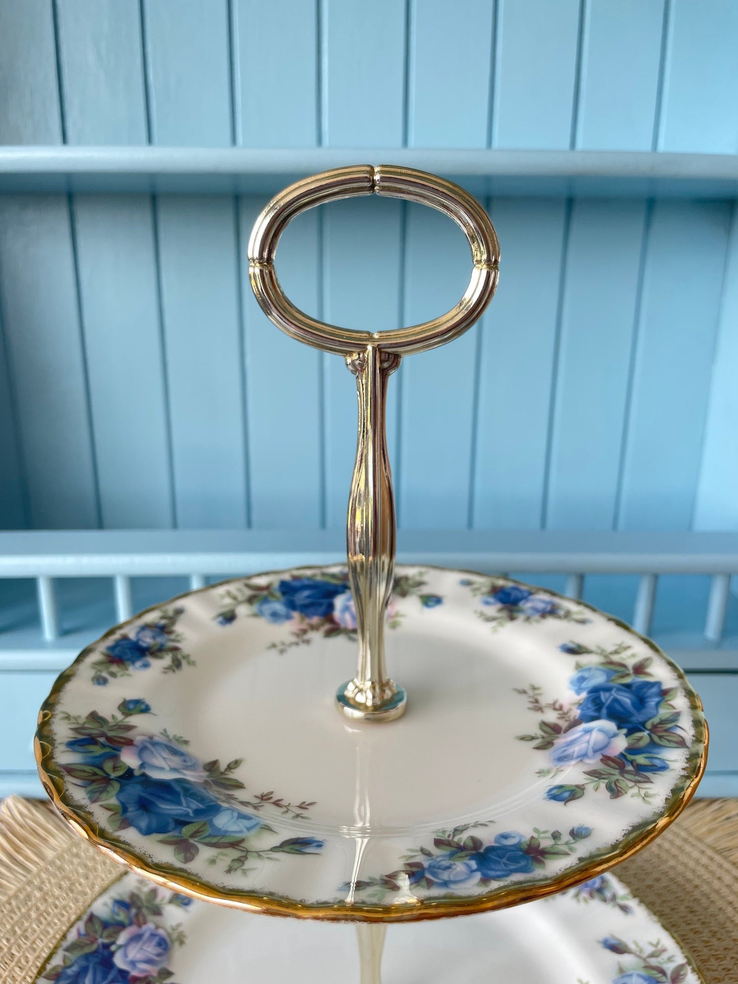 Vintage Royal Albert "Moonlight Rose" 2 Tier Cake Stand