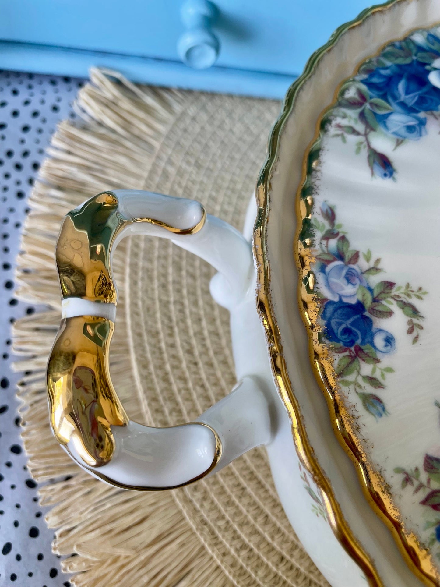 Vintage Royal Albert Moonlight Rose Tureen: Fine Bone China