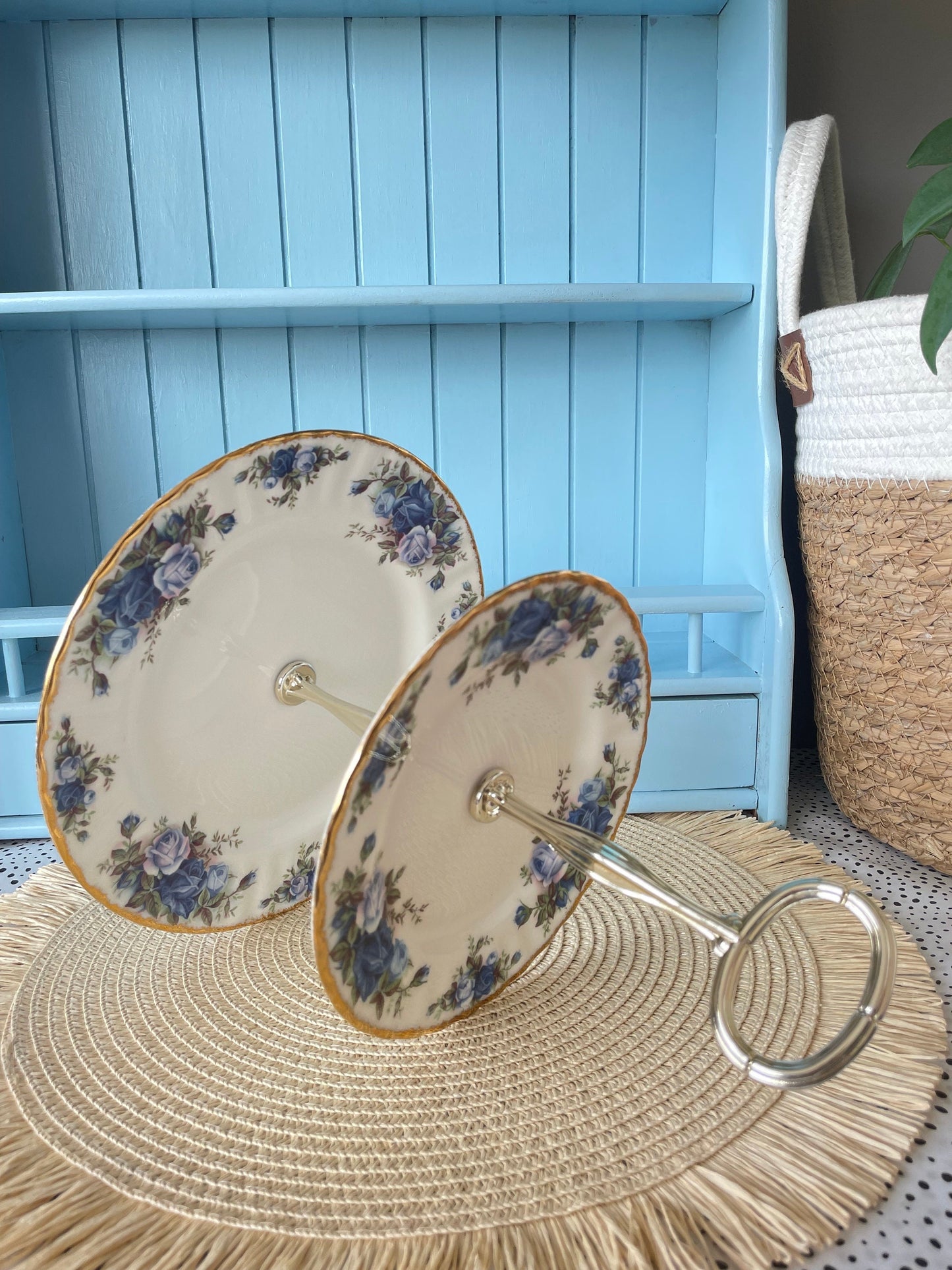 Vintage Royal Albert "Moonlight Rose" 2 Tier Cake Stand