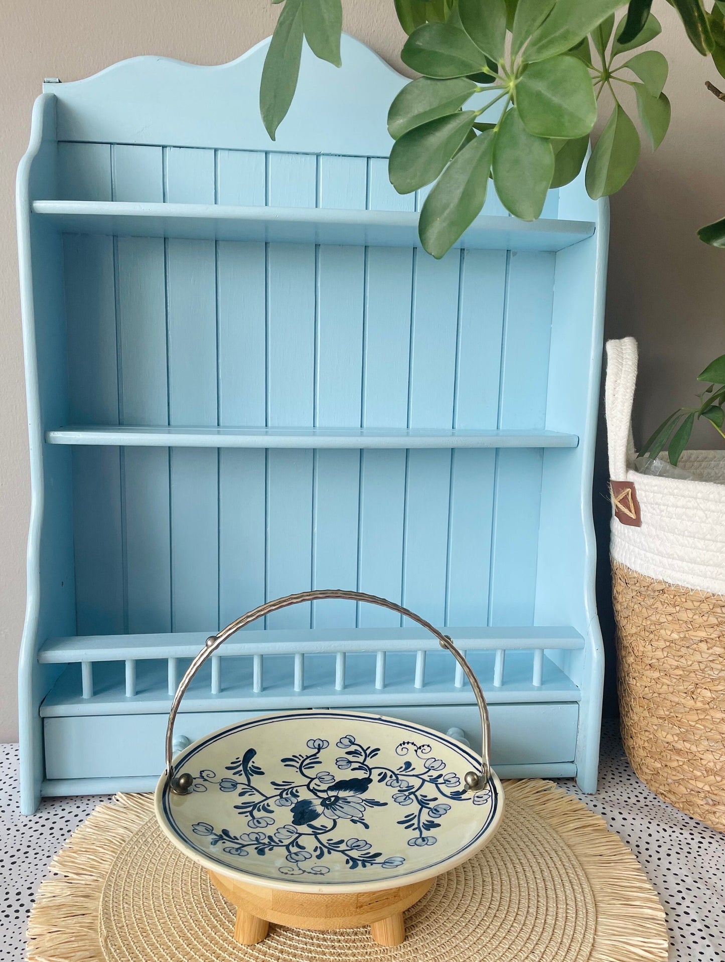 Beautiful Silver Plated 'Delft Blauw' Serving Plate with Han