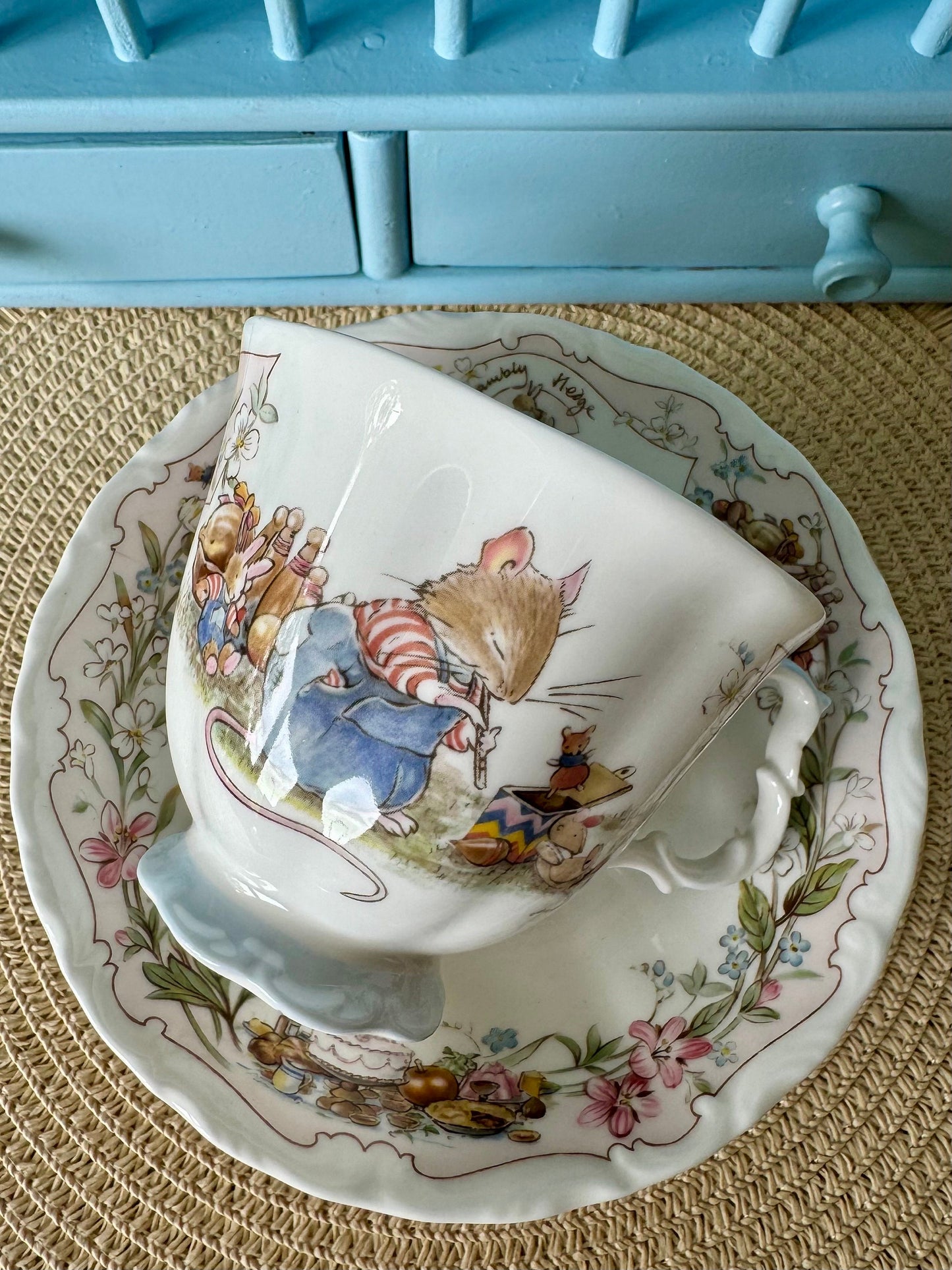 Hard to Find Vintage Royal Doulton 'Birthday' Teacup Set fro