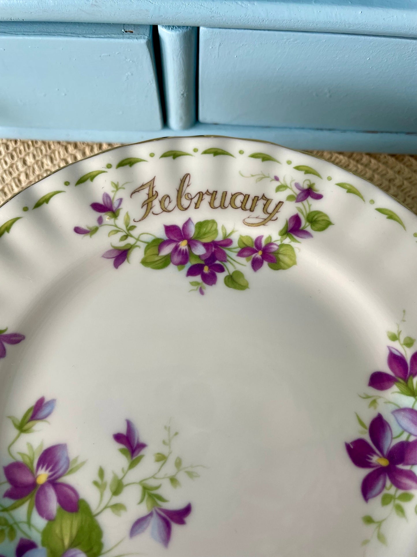 Vintage Royal Albert Flower Of The Month Cake Plate