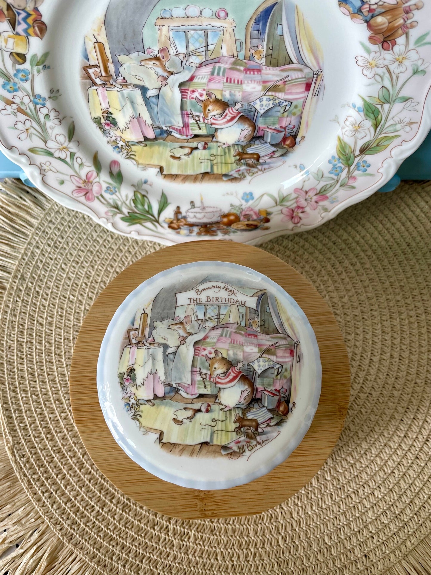 Hard 2 Find Vintage Royal Doulton 'Birthday' Plate & Trinket