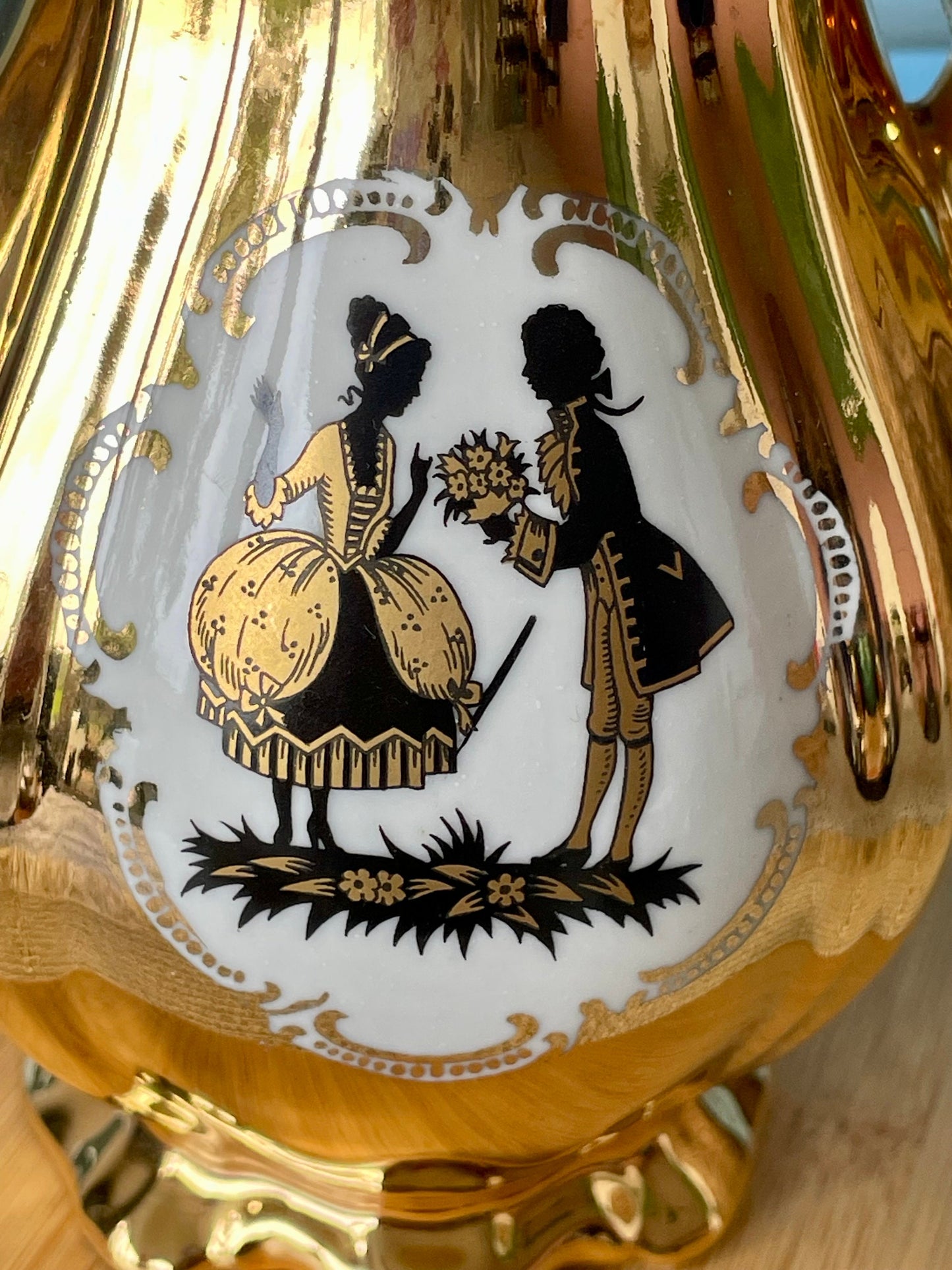 Vintage Heavy Gold Gilded Schaller Wiesau Bavaria Mokka Pot