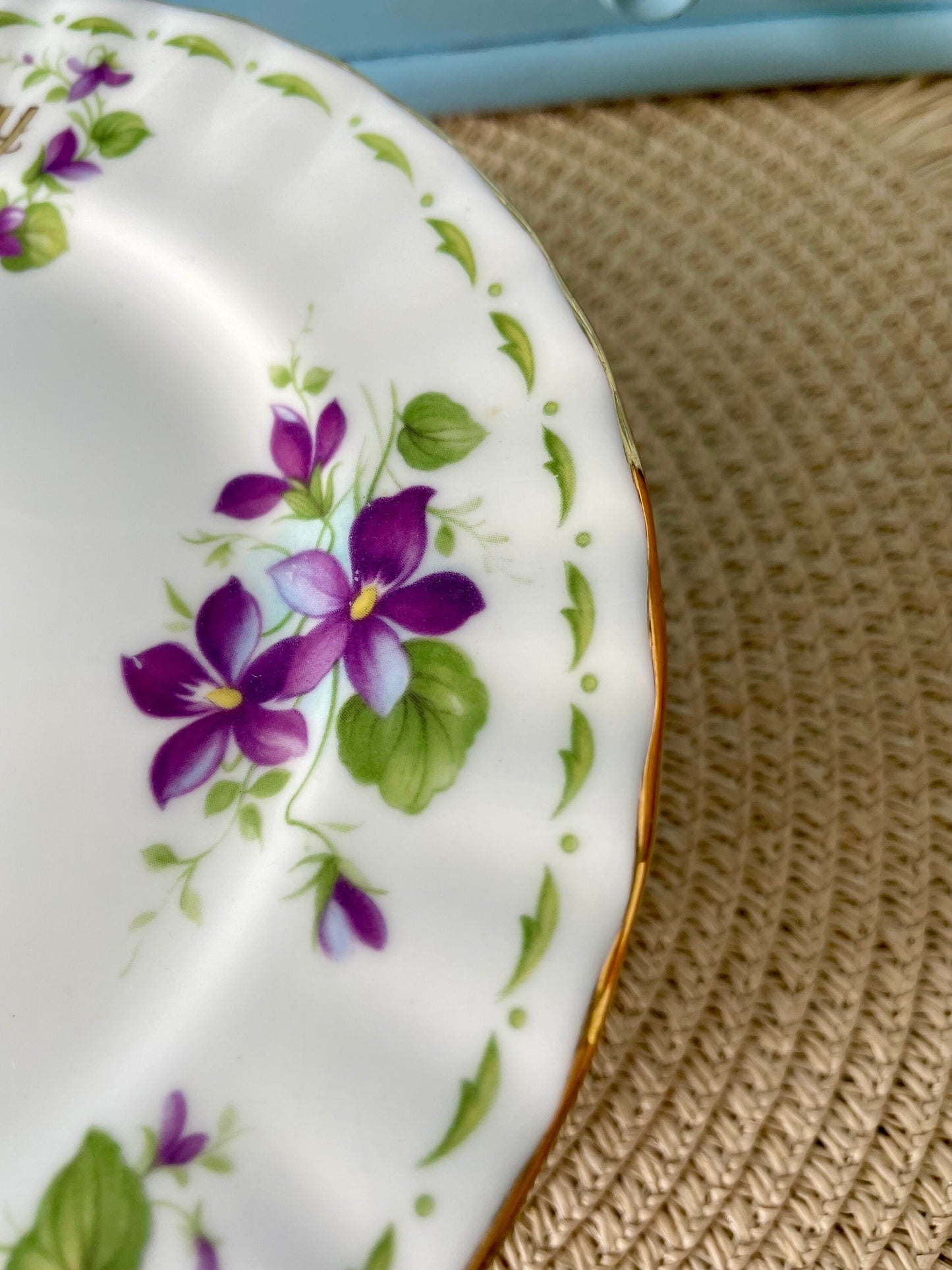 Vintage Royal Albert Flower Of The Month Cake Plate