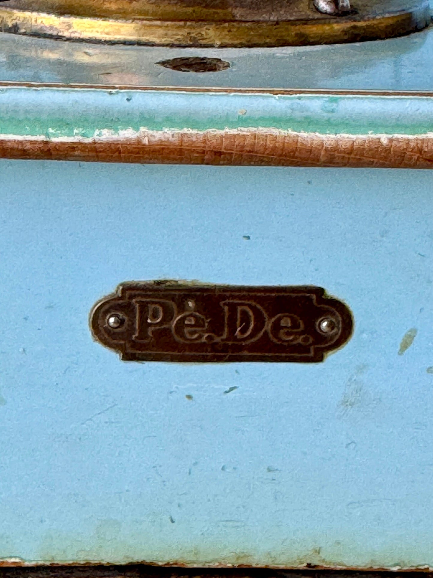 Vintage Mid Century German PE~DE Coffee Grinder | Baby Blue