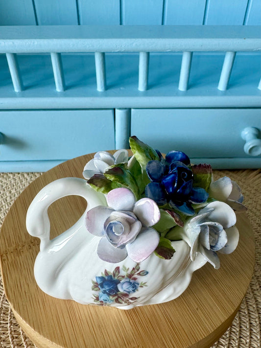 Vintage Royal Albert Moonlight Small Swan Floral Figurine